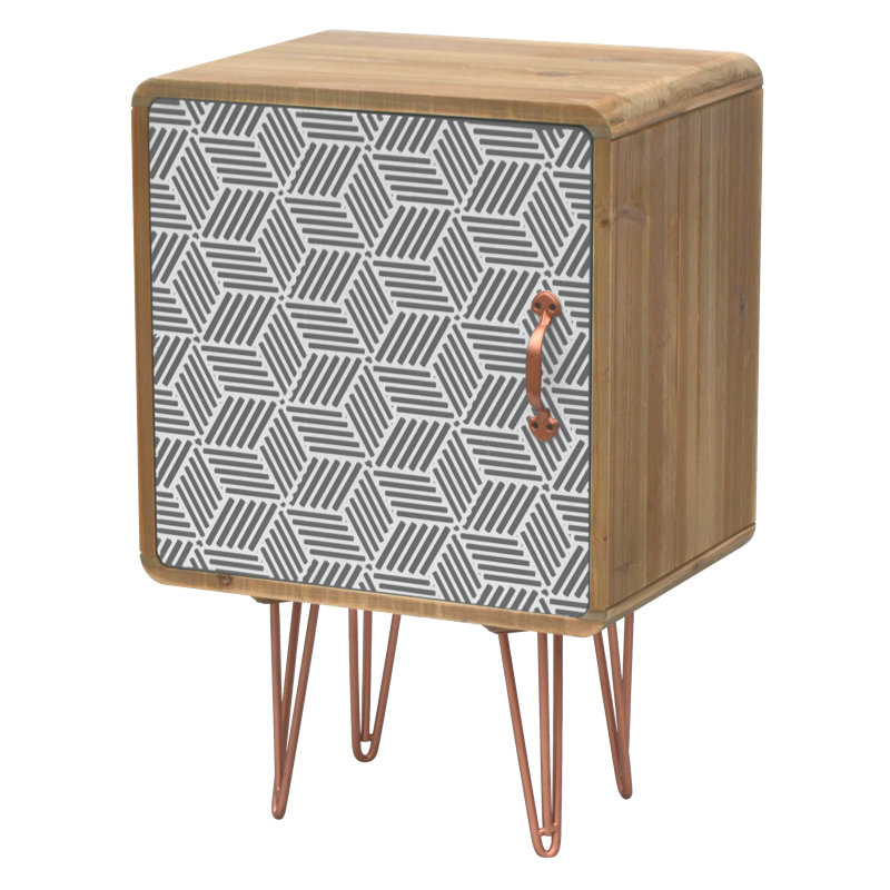 40cm W Solid + Manufactured Wood Bedside Table