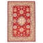 Tapis rouge en laine noué à la main de conception unique 9 pi x 12 pi 5 po New Age