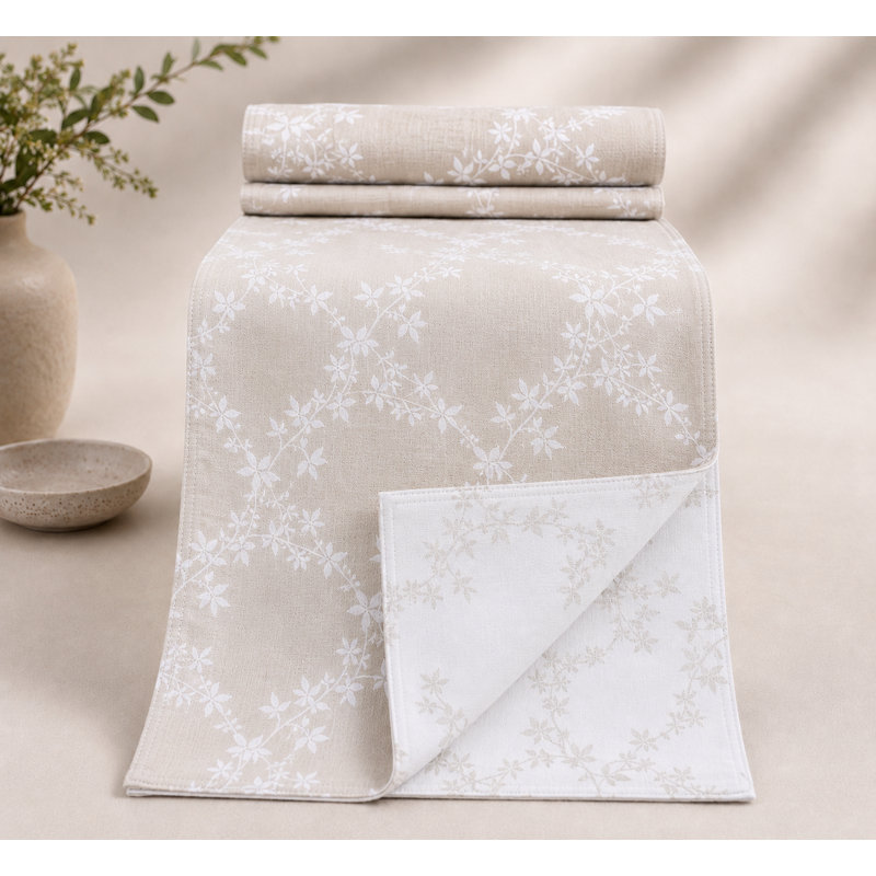 Giard Floria Table Runner, Beige