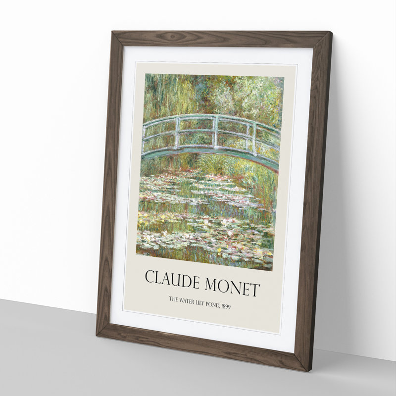 The Japanese Footbridge Vol.1 by Claude Monet - Framed Print, 65cm H x 48cm W x 2cm D, Walnut Framed