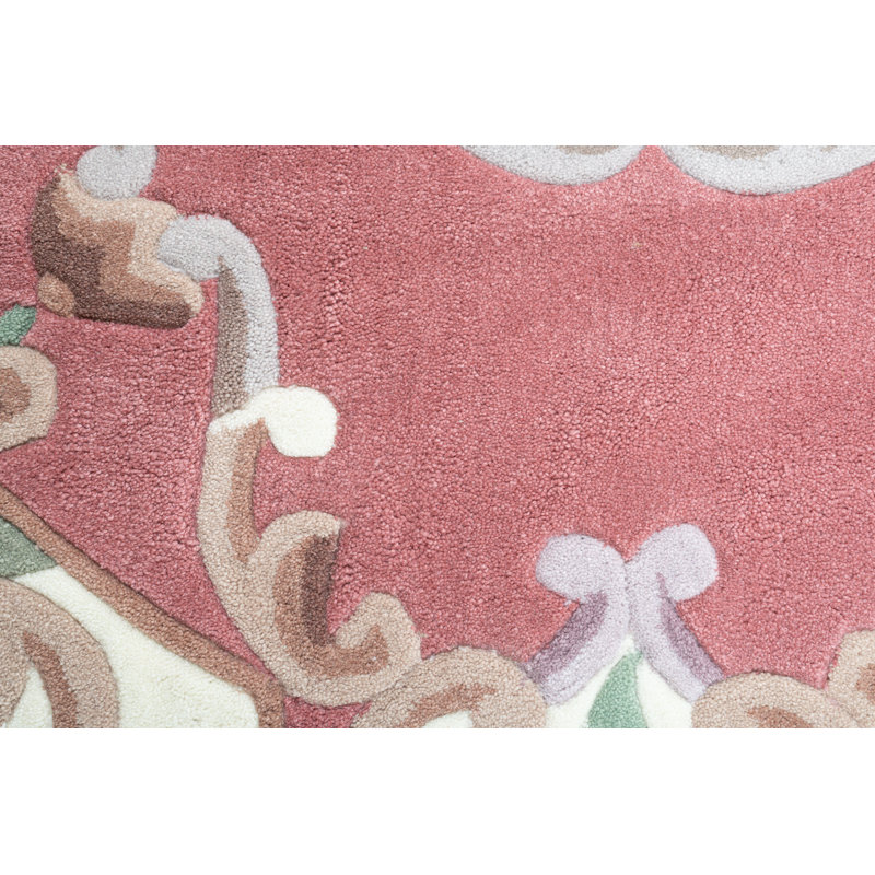 Handmade Costilla Rug In Pink, Round 190cm