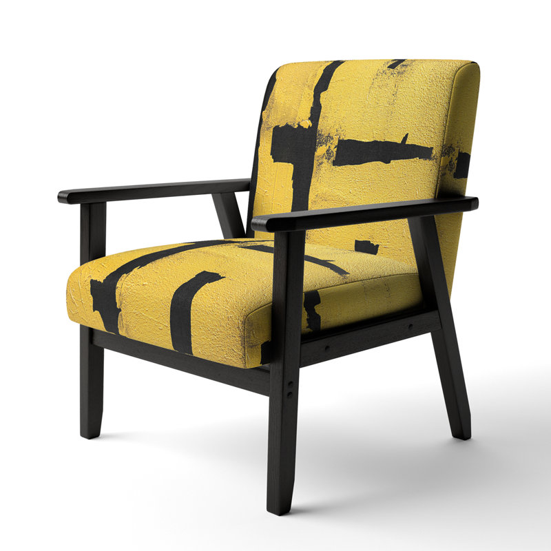 Fauteuil d'appoint rembourré Glam Dancing Shape I, Mélange de polyester jaune