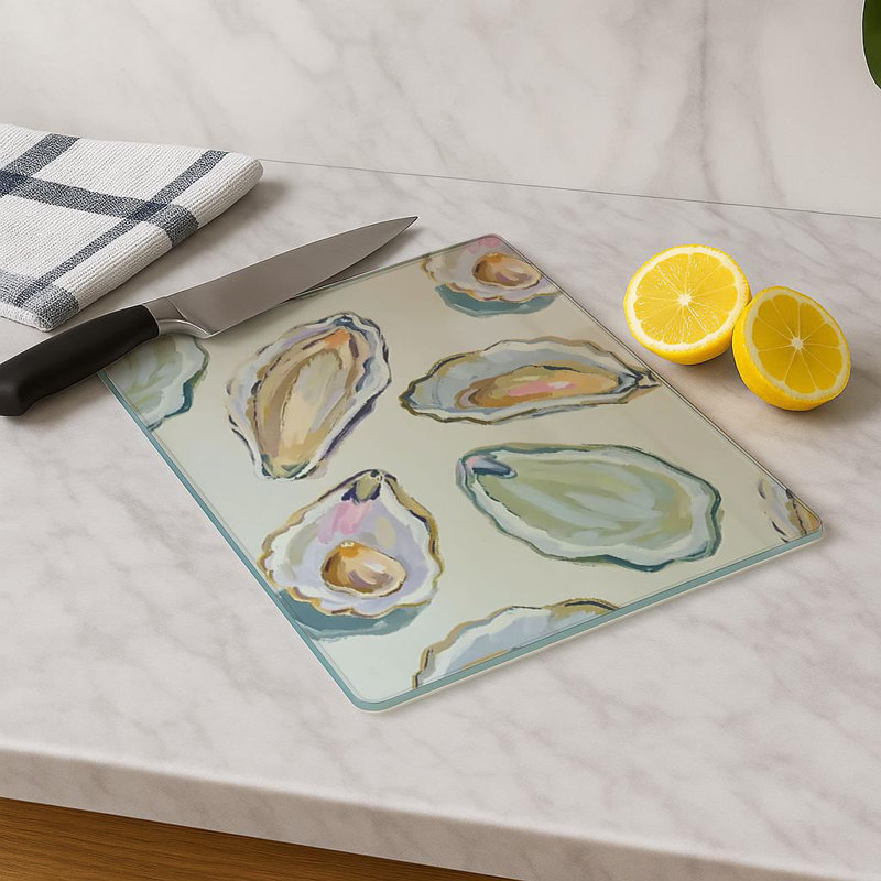 Durable Tempered Glass Cutting Board, 7.9 x 11.8 inches | 100% Antibacterial, Non-Slip Silicone Feet | Easy Clean Surface, Perfect for Food Prep & Kitchen Use, Not Dishwasher, Microwave, or Oven Safe