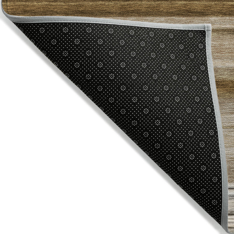 2' X 3' Chocolate Striped Washable Non Skid Indoor Outdoor Area Rug
