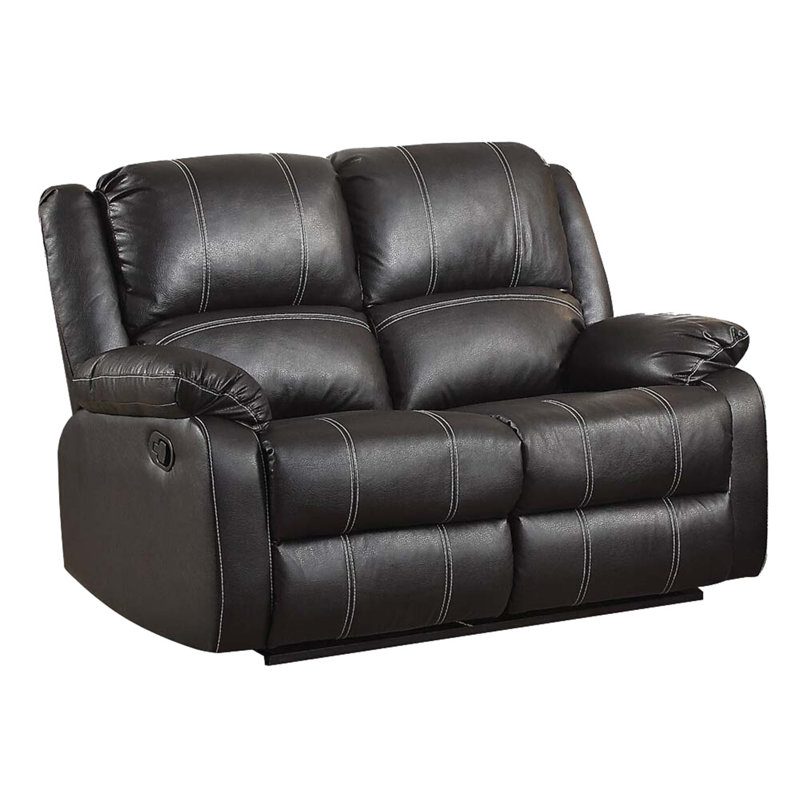 Causeuse inclinable en cuir synthétique Zuriel, Noir