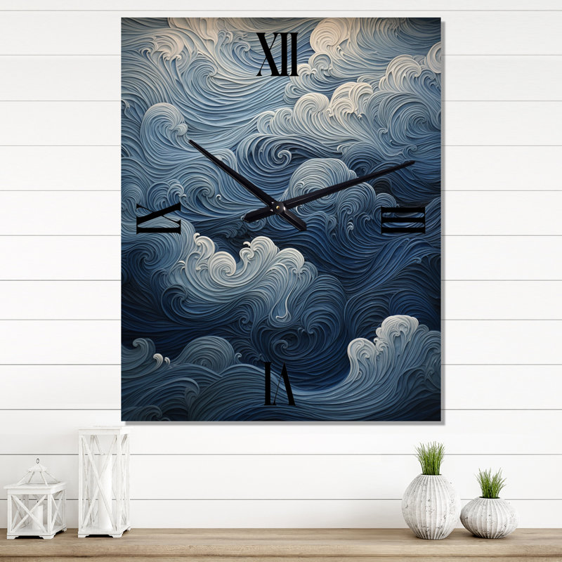 Baldrige - Horloge murale surdimensionnée Coastal Waves, Grand