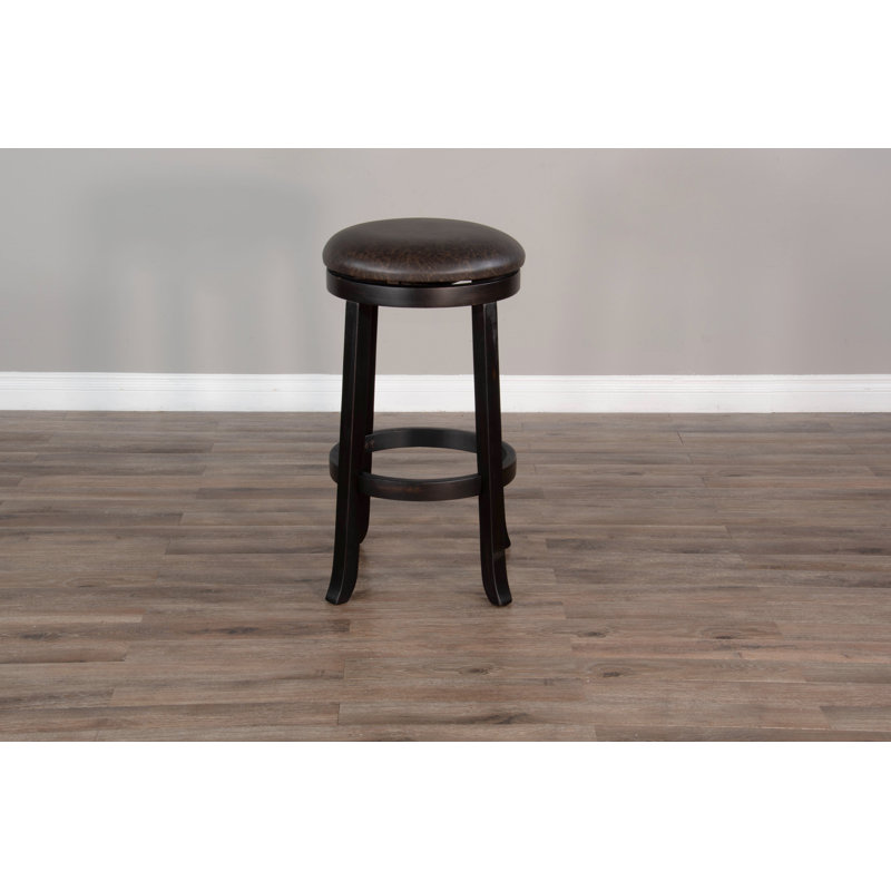 Sears Swivel Upholstered Counter Stool, Bar Stool (30" Seat Height), Black Walnut