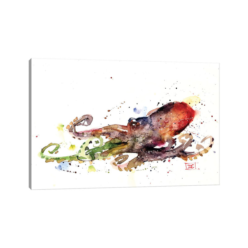 Octopus by Dean Crouser - Wrapped Canvas Painting, 66.04 cm H x 45.72 cm W x 3.175 cm D