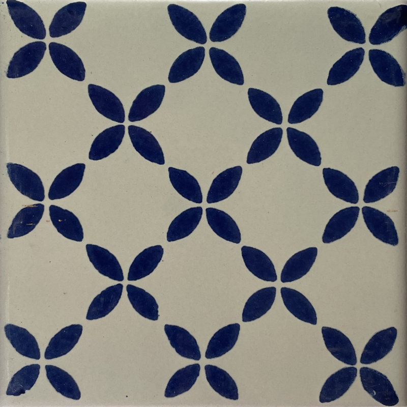 4.2" x 4.2" 9pcs TalaMex Violets Mesh Mexican Clay Tile Handmade Talavera Backsplash Mosaic