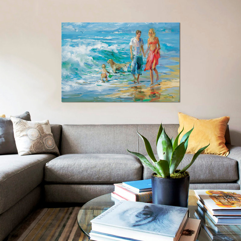 « happy family ii », reproduction sur toile, H 12 po x l 18 po x P 1,5 po, Pas de tapis, Toile tendue