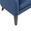 Chaise d'appoint en velours bleu, profondeur de produit de style Mid-Century, coussins amovibles