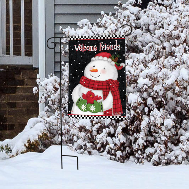 Drapeau amical du jardin d'hiver bonhomme de neige