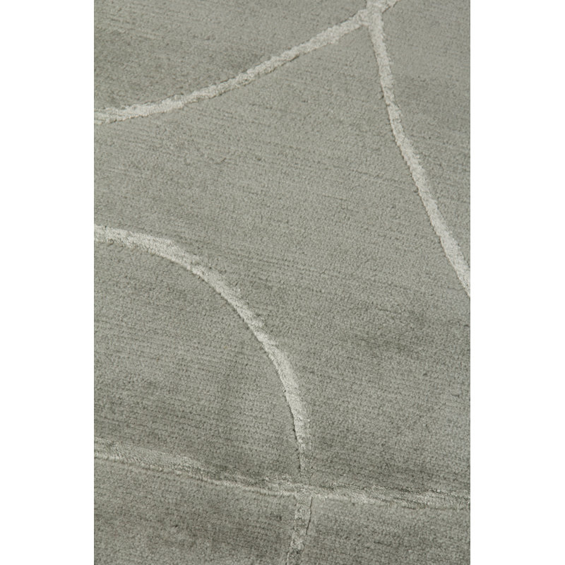 Super Tibetan hand-knotted Wool/Bamboo Silk Blue Area Rug, 9'X12'