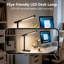 Lampe de bureau à DEL 2-en-1 à intensité variable magnétique, lampe de travail USB rechargeable avec tube de lumière amovible, gradateur 3CCT et tactile pour le bureau et la lecture-1108468740-1108468742