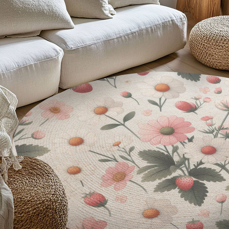 Tapis tressé Fresh Flower & Berry, Rond 5 pi