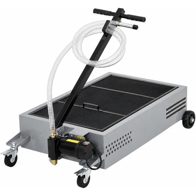20 Gallon Electric Oil Drain Pan with Pump, Low Profile Rolling Fluid Drain Cart for Automotive Maintenance