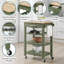 Michelle 4 Tier Butcher Block Kitchen Cart with Drawer and Wine Rack-1210195388