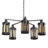 25"W 5-Light Oliver Metal and Glass Chandelier