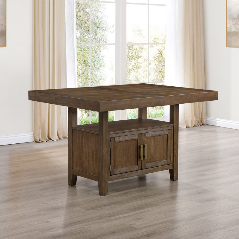 Garland Extendable Counter Dining Set, 5 Pieces: Table, 4 Chairs, Toffee Brown/Beige