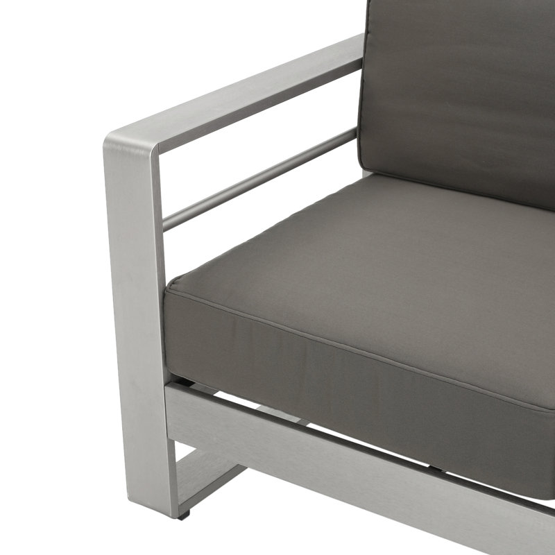Ensemble de canapé avec coussins 2 pièces Alfinus Royalston, Structure grise/coussin kaki
