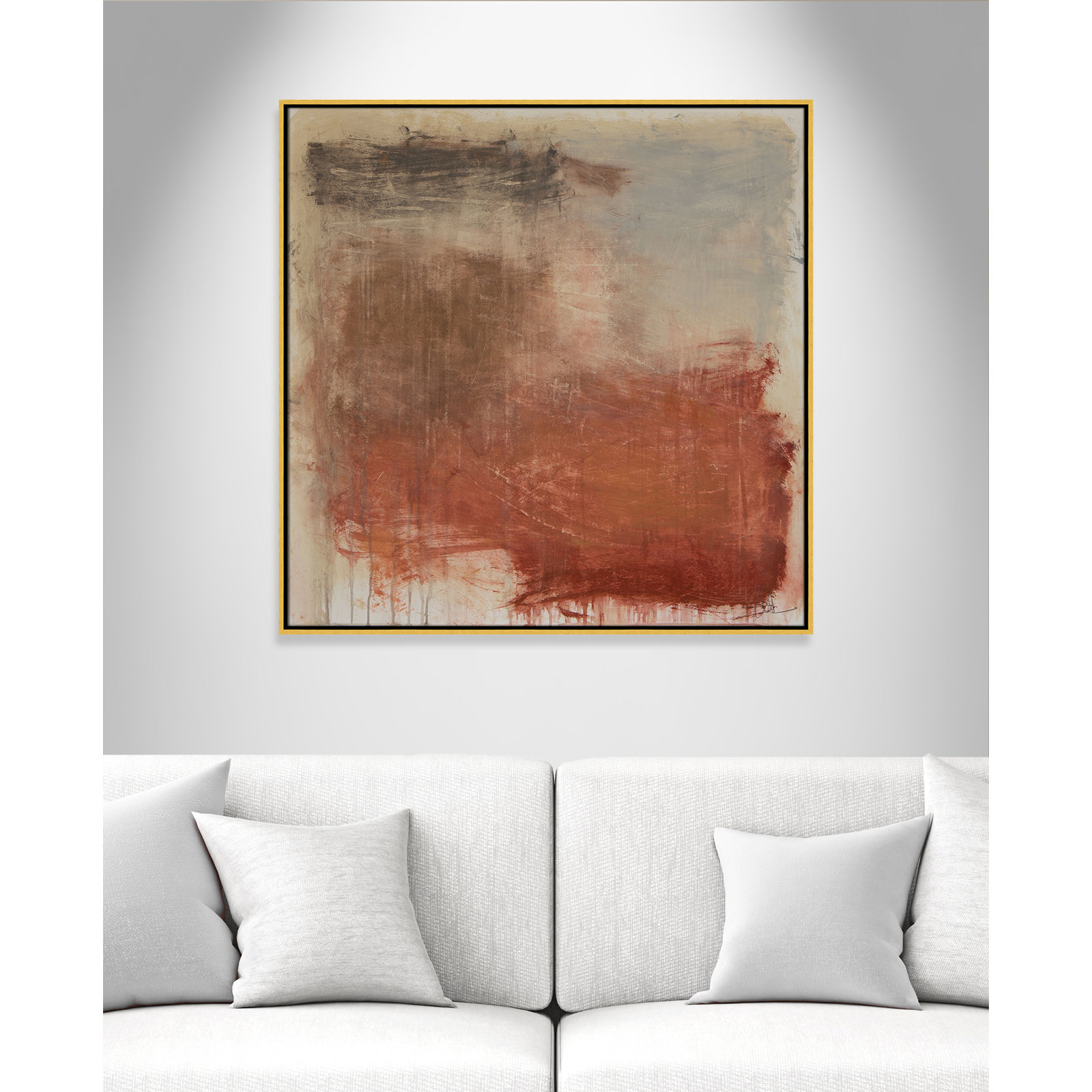 Autumn Over The Rivera Print by , 37.5" H x 37.5" W, Gold