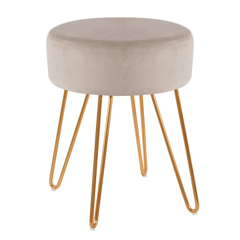 Raelynn Iron Accent Stool, Khaki
