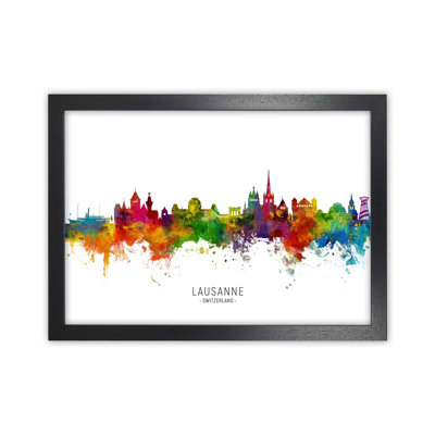 Lausanne Switzerland Skyline by Michael Tompsett - Print