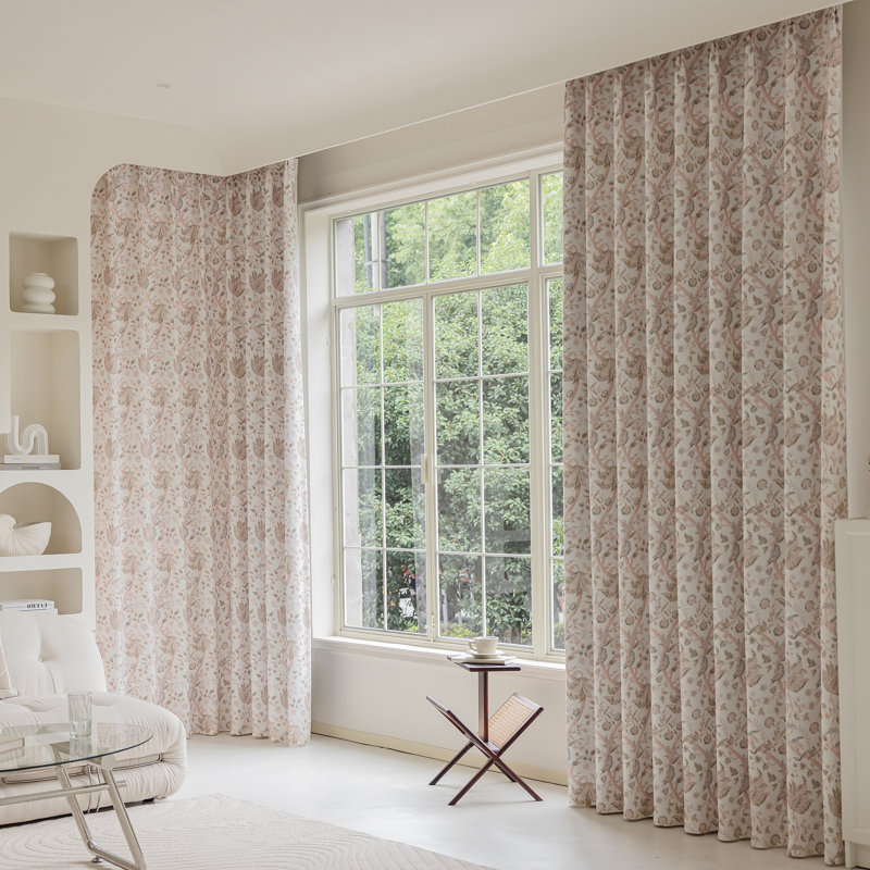 Rosie Linen Blend Room Darkening Curtain Pair (Set of 2), 50" W x 90" L