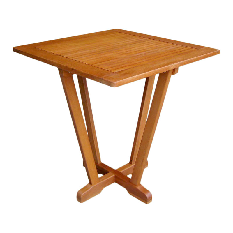 Square Yellow Balau Outdoor Side Table , in. W 28'' in. D