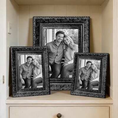 Black 3 PCS 11" x 14" Vintage Style Picture Frame with Photo Protector