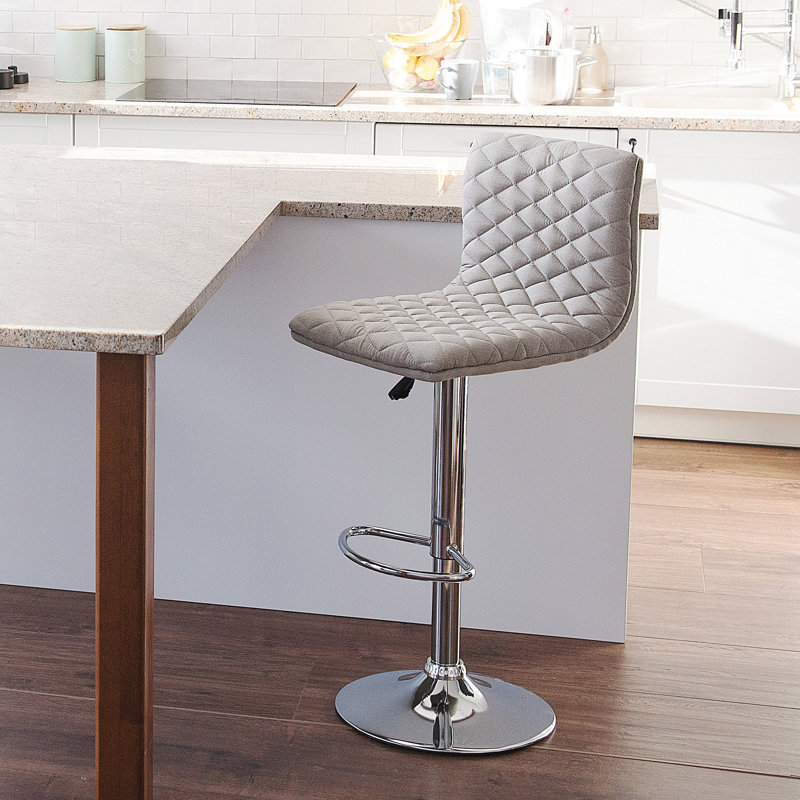 Laurel Swivel Upholstered Adjustable Height Counter Stool with Metal Frame, Beige