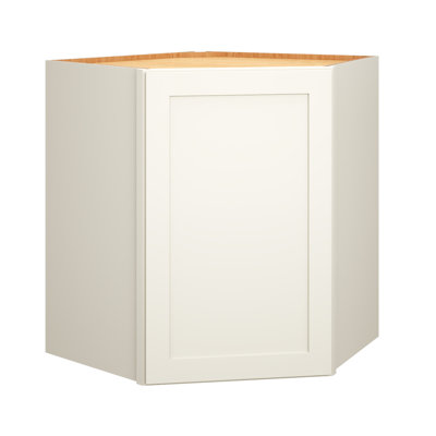 Dwelling Livingston Fully Assembled 1-Door Diagonal Corner Wall Cabinet With 2 Adjustable Shelves  24" W X 30" H X 12" D