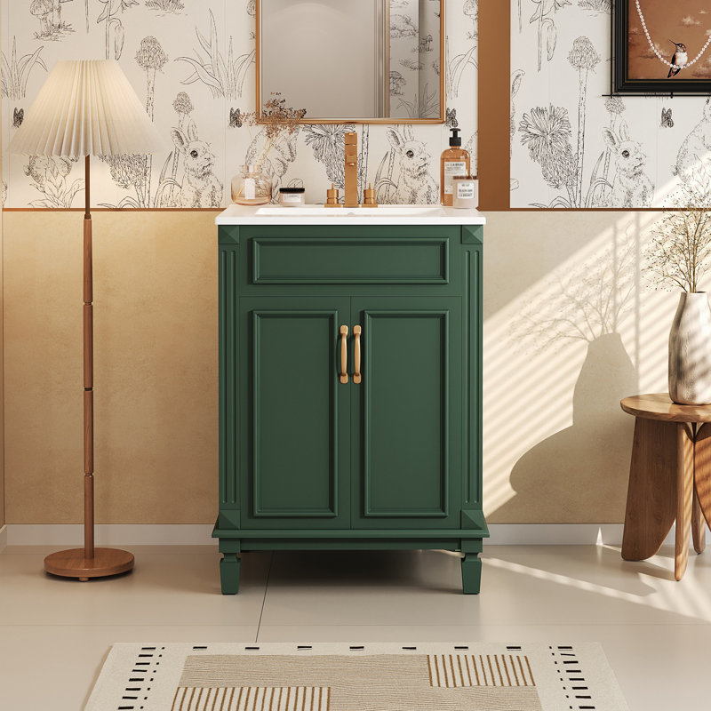 Meuble-lavabo 24 po avec lavabo supérieur, Vert