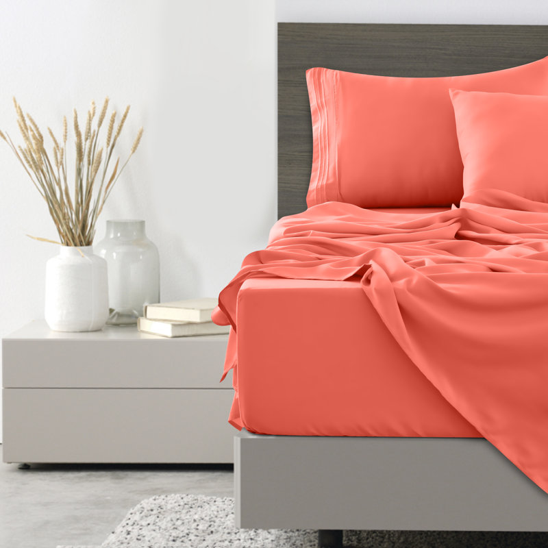 Lux Decor 6-Piece Ultra-Soft Microfiber Sheet Set Deep Pocket Fitted Sheet, Wrinkle & Fade-Resistant, Hotel Quality Bedding