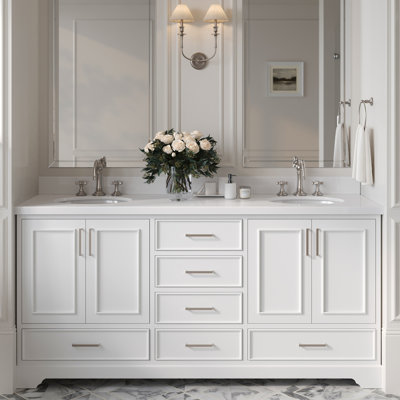 Meuble-lavabo double avec plateau Abshire 73