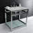 Kingston Brass Quadras 31-Inch Ceramic Console Sink with Steel Base and Glass Shelf-49618819-49610574