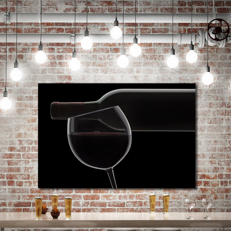 Red Wine Silhouette by Barry Siedman - Wrapped Canvas Print, 30 cm H x 46 cm W x 4 cm D