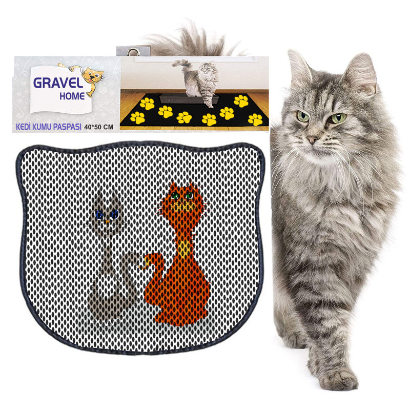 Durable Cat Litter Mat, 15.7 x 19.7 inches | 50% PVC / 50% Polyester, Machine Washable & Vacuum Friendly | Perfect for Easy Cleanup, Non-Slip Design to Keep Your Home Clean & Fresh, Ideal for Pet Owners