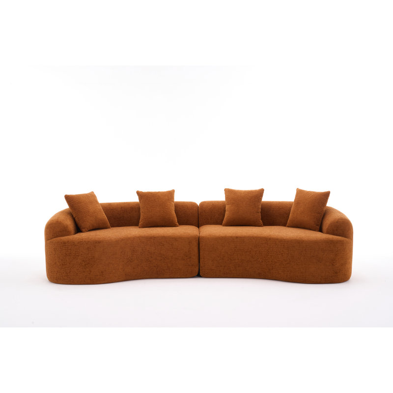 Canapé modulaire orange moderne - Chenille de luxe Space Design Luxurious Living