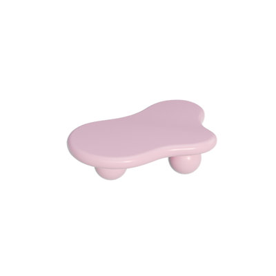 Cloud Shaped Coffee Table, Low Coffee Table With 3 Ball Legs For Living Room