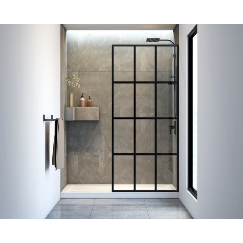 Cabine de douche rectangulaire sans cadre avec base de douche l 32 po x P 60 po x H 75 po Taylor