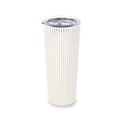 Stainless Steel 24 oz. Tumbler, Gold Pinstripe
