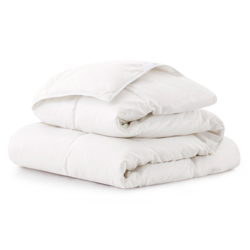  Lightweight White Goose Feather Fibre Comforter – Fluffy Hotel Style Duvet Insert, Breathable Down & Feather Blend with Box Stitch Design