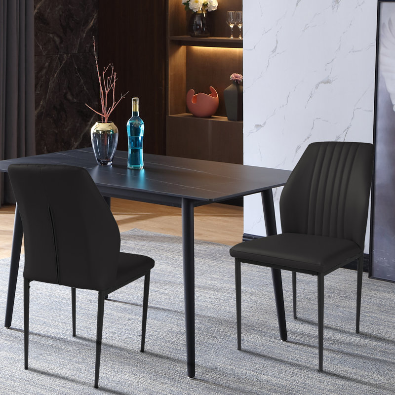 Catriona Upholstered Dining Chair（set of 2）, Black