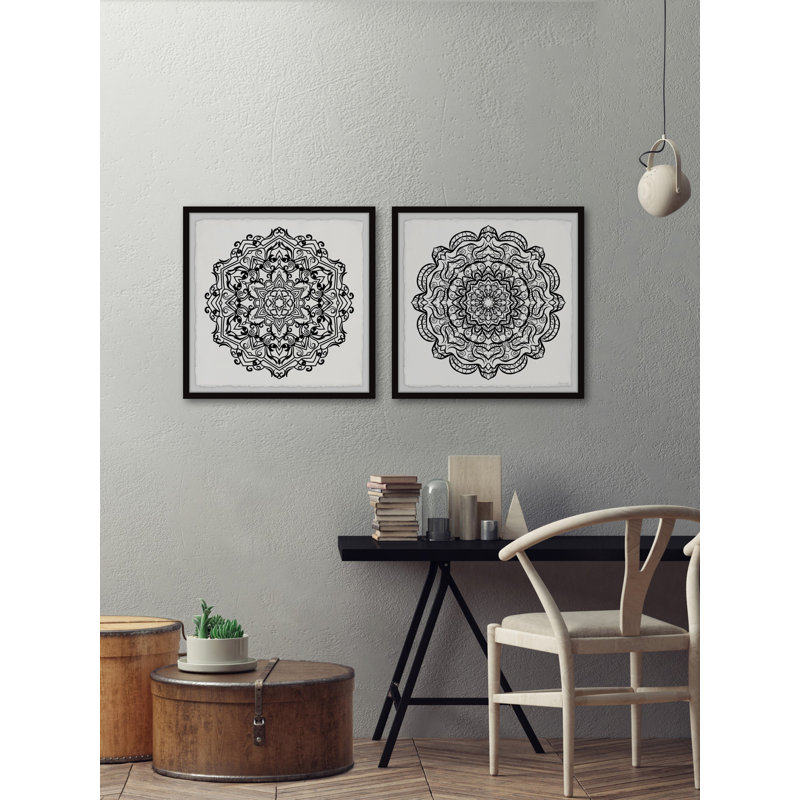 Symbolical Content by Marmont Hill - 2 Piece Single Picture Frame Painting Set, 41cm H x 41cm W x 3.81cm D