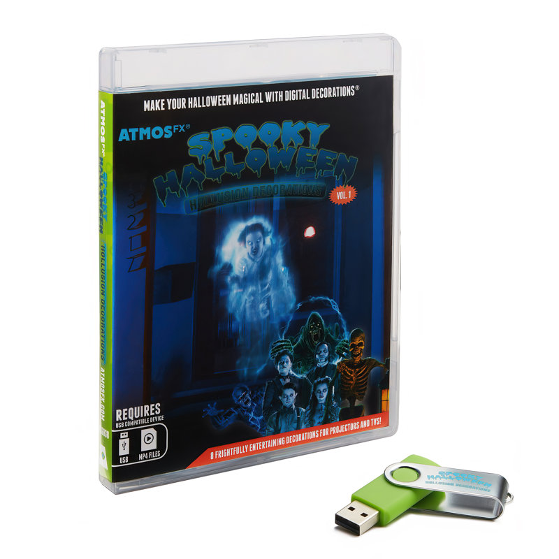Spooky Halloween Hollusion Digital Decoration on USB Includes 8 Atmosfx Video Effects For Halloween