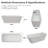 CASAINC 67" Rectangle Solid Surface Freestanding Soaking White Bathtub With Drain