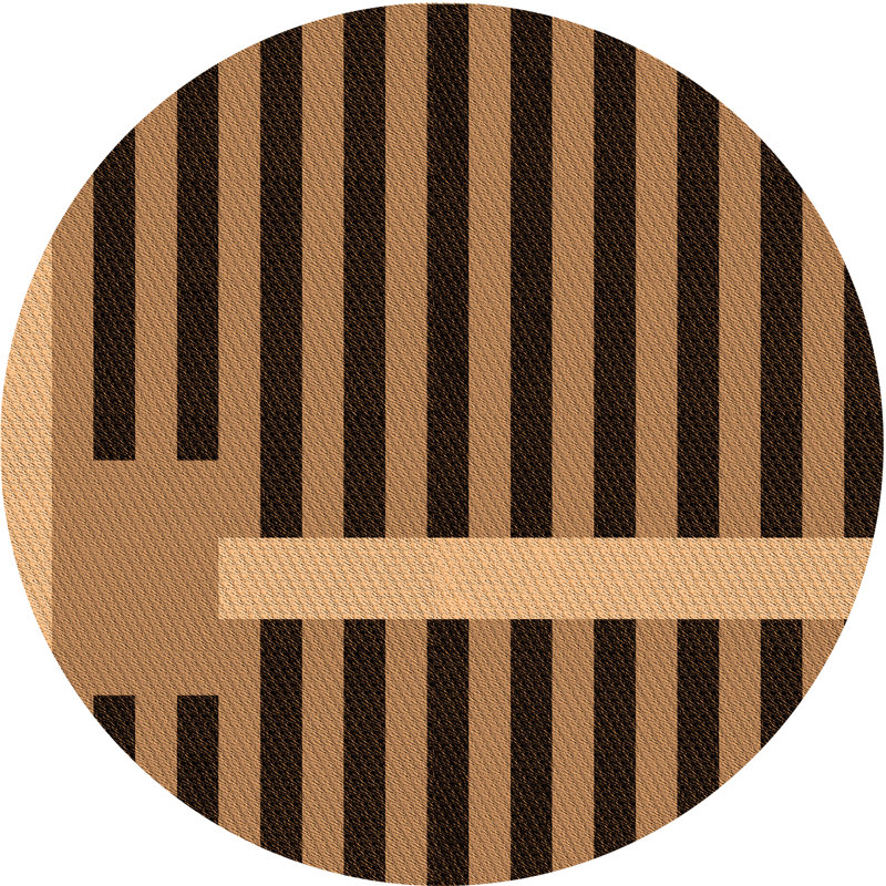 Performance Wool Striped Indoor Rug, Round 4'