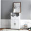 Armoire de rangement Farmhouse, armoire de rangement polyvalente à deux portes avec tablettes réglables - parfaite pour le salon et la salle à manger