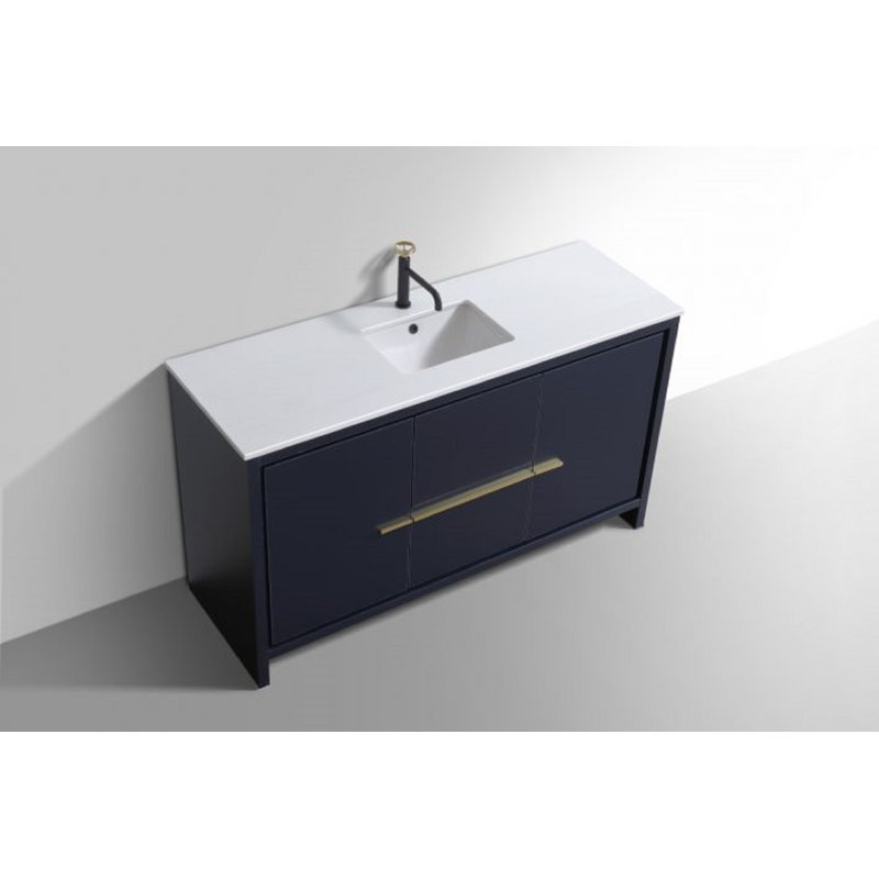 Ensemble de meuble-lavabo simple 59 po Tulughan, Bleu
